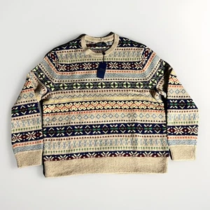 Polo Ralph Lauren Sweater Mens 2XL New Fair Isle Jacquard Wool Blend Holiday - Picture 1 of 10