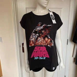 Women’s Star Wars Empire Strikes Back Darth Vader Print Black Tee - Size 12 (M) - Picture 1 of 10