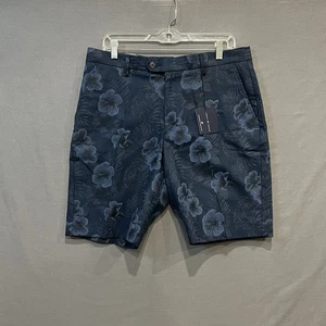 Pantalones Cortos Joseph Abboud Calce Moderno Para Hombre 34 Azul Floral Hawaiano Chino Preppy Golf - Imagen 1 de 10