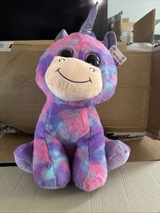 CHUCKLES 21" CUDDLY CUTE Sparkling Unicorn TieDye PURPLE SOFT PLUSH Toy Factory - Picture 1 of 4