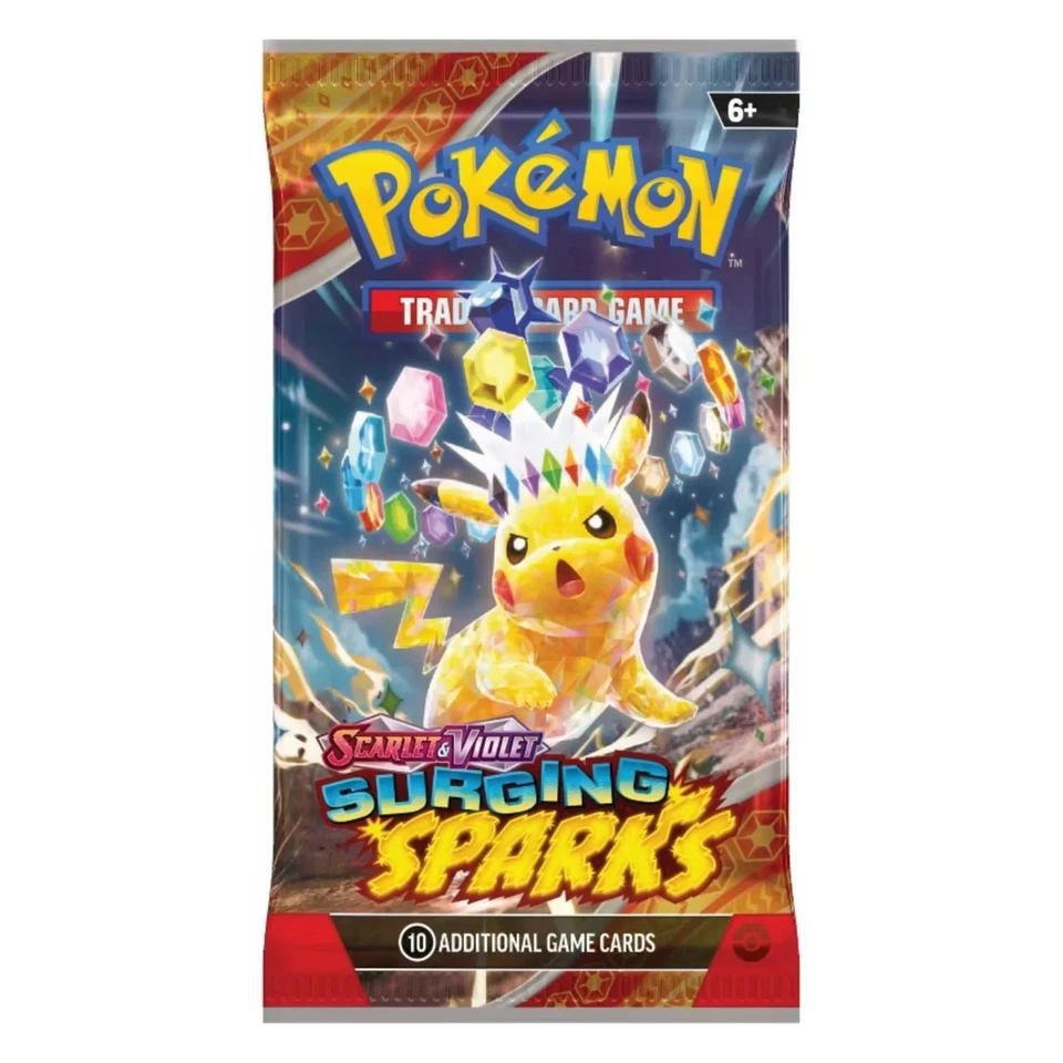 Pokemon TCG Surging Sparks Booster Pack - 10 cartas lacradas de fábrica PIKACHU? - Imagem 1 de 1