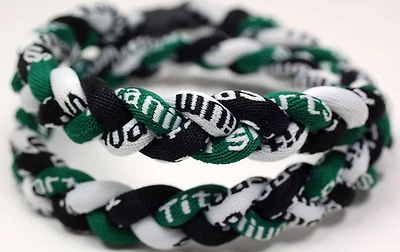 SALE 20" 3 Rope Twist Titanium Sport Necklace Black Green White Tornado Baseball