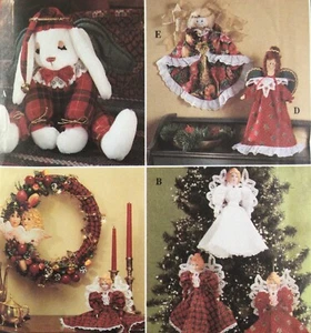 Simplicity 8704 Sew Pattern Christmas Tree Topper Angel Ornaments Bunny Wreath - Picture 1 of 4