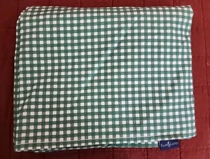 Vintage LAUREN Ralph Lauren Green Tiny Gingham Flat Queen Sheet USA HTF - Picture 1 of 3