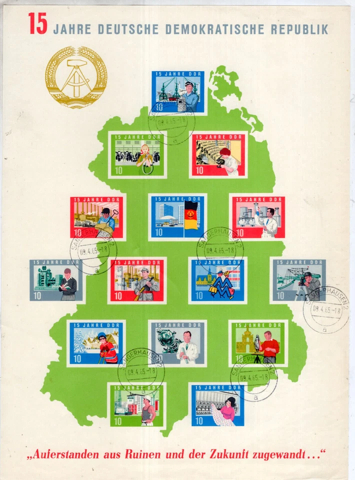 GERMANY DDR, MI # 1059A/1073, BLOCK, USED - Image 1 of 1