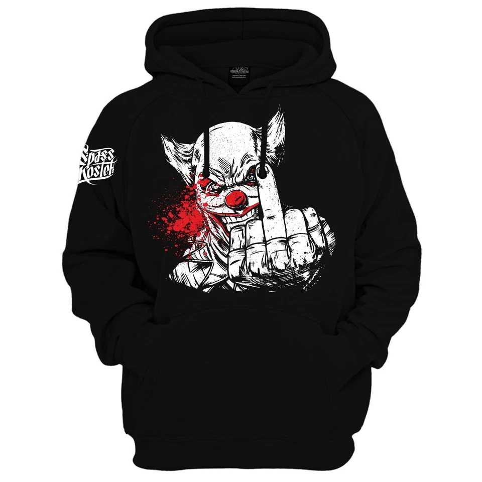 SPAß KOSTET Kinder Kapuzenpullover Bad Clown Hoodie Jungs junge kerle mittelfinger rapper