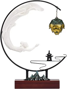 Celestial Moon /Handicraft Creative Backflow Incense Burner + 48 cones + Tong - Picture 1 of 5