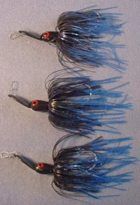 Lot of 3 Pro Assassinator 1/2 oz Swim Jigs 12TE-HBB Hot Black & Blue - Picture 1 of 4