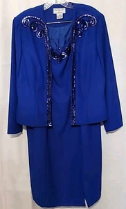 Womens Che Studio Royal Blue Sequin Dress Embellished Dress And Bolero Size... - Picture 1 of 9