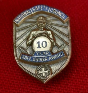 Pin Premio al Conductor Seguro 10 Años del Consejo Nacional de Seguridad con Tornillo Back - Imagen 1 de 2