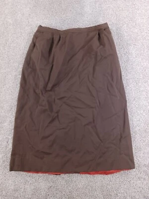 Falda Tahari para mujer 14 marrón forrada de lana vintage Foto 1 de 4