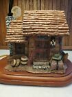 Homestead Shoppe Fishing Cabin Resin Lamp With Shade & Original Tag