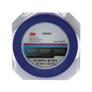 3M Vinyl Tape Fine Line Indigo Blue 19mm x 32.9m 3/4 In Blue PN06409 471+ - Picture 1 of 4