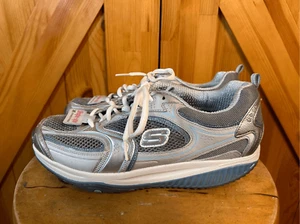 Skechers Shape Ups XF Accelerators Women's Walking Shoe Size 9.5 Silver Blue 123 - Picture 1 of 8