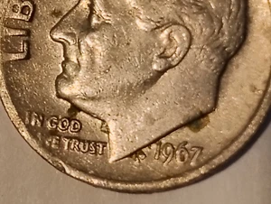 Super Rare 1967 Roosevelt Dime!!  No Mint Mark  3 errors - Picture 1 of 9