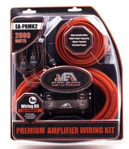 Elite Audio 4 Gauge CCA Premium Amp Kit Complete 2000W Installation Wiring Kit - Picture 1 of 4