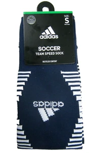 Adidas Soccer Team Speed Over the Calf Socks Navy Blue White For Shoe 13C-4Y - Picture 1 of 3