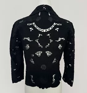 Vivienne Tam Black Embroidered Short Jacket - Linen/Cotton - Size 1 Small - Picture 1 of 4