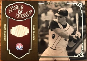 2005 Donruss Timber & Threads Bat Hank Blalock #TT-14 Texas Rangers - Picture 1 of 2