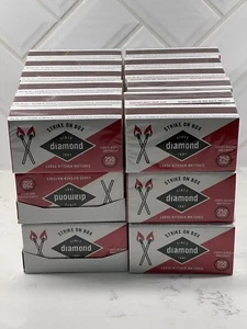 36 X Box Diamond Large Wooden Kitchen Matches 250ct, Sealed, Green Tip 9,000 Tot - Picture 1 of 1