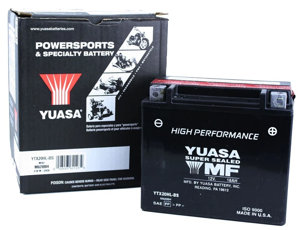 Yuasa YTX20HL-BS BRP Can-Am Outlander 400,XT,MAX '04-'13 AGM,12伏电池 — 第 1/1 张图片