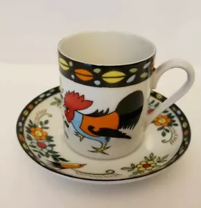 Taza y platillo vintage Real S Paulo Brasil Demitasse pintados a mano - Imagen 1 de 6