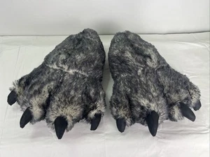 Fuzzy Monster Feet Slippers Size Medium House Shoes Furry - Picture 1 of 7