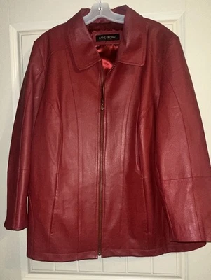 ~Lane Bryant Women’s Red Leather Jacket/coat W/zipper~ Plus Sz 22/24~ - Image 1 of 4
