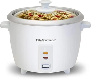 Elite Gourmet ERC-003 Electric Rice Cooker with 6 Cups Cooked, White - Picture 1 of 7