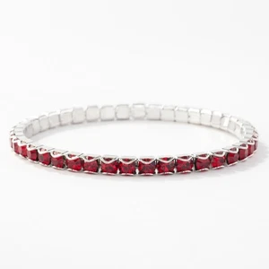 Prüfstein Kristall Januar Geburtsstein Stretch Armband Siam Rot Kristall - Bild 1 von 1