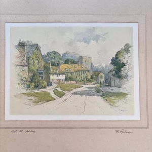 Mounted Signed Print Of Yalding By F Robson Kent Maidstone 7.5 X 5.5” - Picture 1 of 4