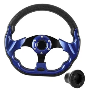 Golf Cart Accessories Steering Wheel D-bottom and Golf Adapter for Club blue - Picture 1 of 7