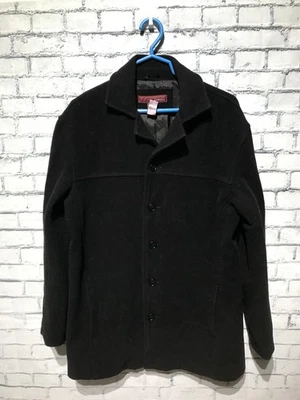 Abrigo/Chaqueta Merona, Hombre M, Negro 75% Lana 5% Cachemira Manga Larga Botones Cuello Foto 1 de 4