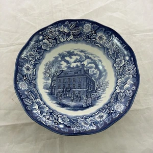 Servizio da portata rotondo Liberty Blue Staffordshire Ironstone blu e bianco 8 3/4" - Foto 1 di 7