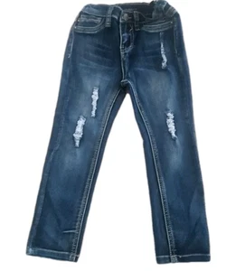 Vigoss Jeans Sz 4 Toddlers 4T Denim Distressed New York Skinny Dark Wash Adjusta - Picture 1 of 16