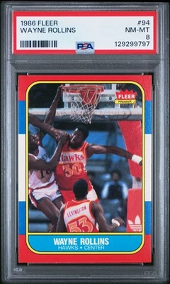 1986 Fleer #94 Wayne Rollins PSA 8 - Image 1 of 2