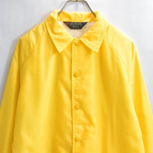 Giacca Coach Sears USA Stampa Logo Giallo Swoosh Vintage Capispalla Usata GRIN 0