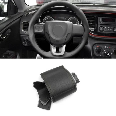 DIY Hand Sewing Black Leather Steering Wheel Panel Cover For FIAT Viaggio 2017 - Image 1 of 4