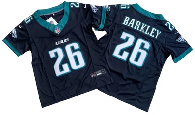 ​​Tariffs​ Free! YOUTH'S Eagles #26 Saquon Barkley FUSE Black Stitched Jersey.