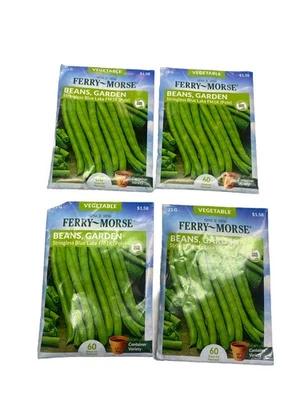 Semillas Ferry Morse VEGETALES SIN CUERDAS BLUE LAKE FM1K FRIJOLES - LOTE DE 4 PAQUETES Foto 1 de 2