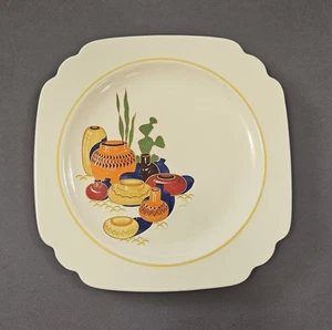 Mexicana Square Dinner Plate by Homer Laughlin Yellow Trim - Picture 1 of 4
