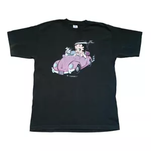 Betty Boop T shirt Dark Green Crew Neck VTG 90s Y2K Sexy Betty Boop Volksgawen - Picture 1 of 4