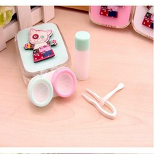 Portable Spectacle Case Lenses Box Plastic Mirror Gift For Girls Suction Cup LA
