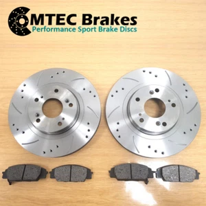 Ford Fiesta mk7 08-13 All Front Drilled Grooved Mtec Brake Discs & MTEC Pads - Picture 1 of 4