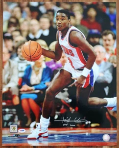 Isiah Thomas SIGNED 16x20 Photo + HOF 2000 Detroit Pistons PSA/DNA AUTOGRAPHED - Picture 1 of 3
