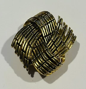 HERMOSO ZAPATO VINTAGE TONO DORADO Bufanda Piel CLIP HEBILLA - Imagen 1 de 3