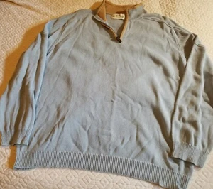 Vtg Orvis Mens L 1/4 Zip Blue  Pullover Sweatshirt  - Picture 1 of 11
