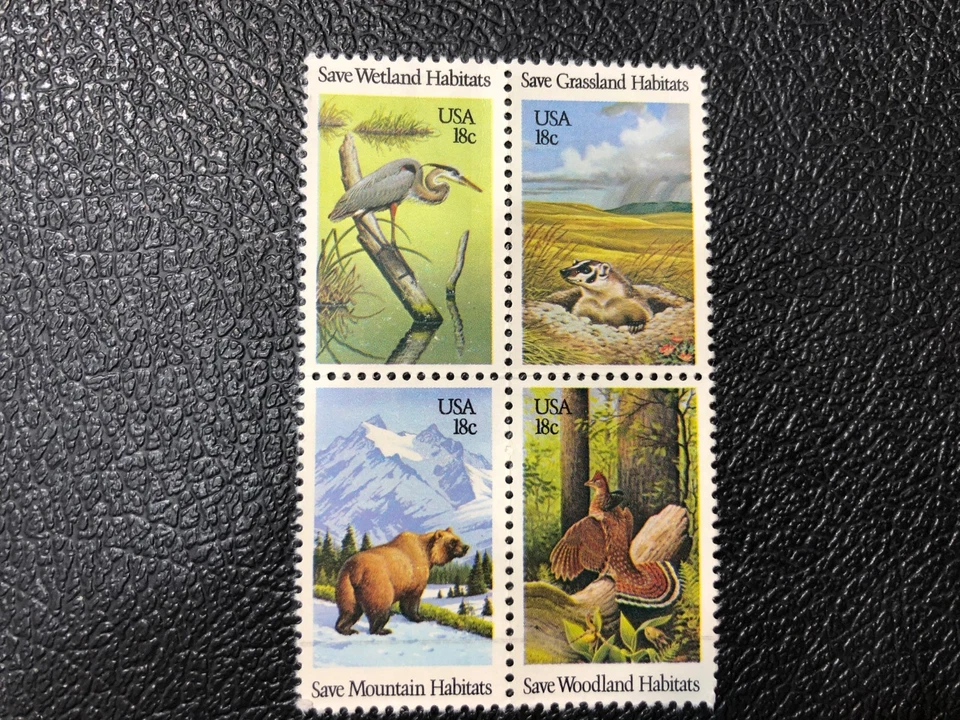 #1921-1924 18 Cent, Wildlife Habitats Stamps, Block of 4 - Image 1 of 1