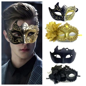2Pcs Couple Mask Diamond Feather Flower Party Mask Women Men Masquerade Eye Mask - Picture 1 of 15