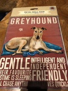 Greyhound - Tin Metal Wall Sign - Picture 1 of 1